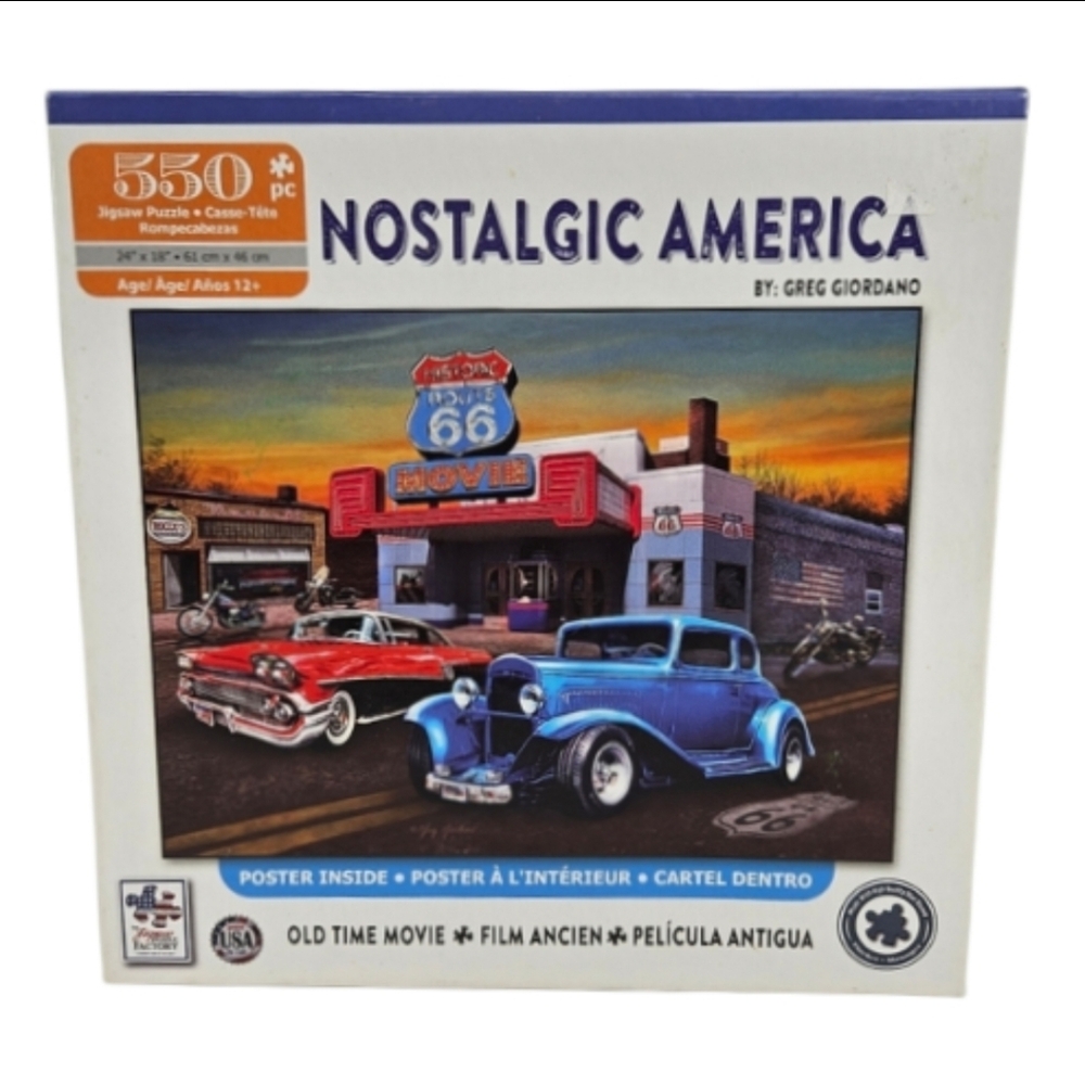 Nostalgic America “Old Time Movie” 550-Piece Jigsaw Puzzle by Greg Giordano